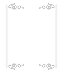 Decorative frame Elegant vector element for design in Eastern style, place for text. Floral grey border. Lace illustration for invitations and greeting cards