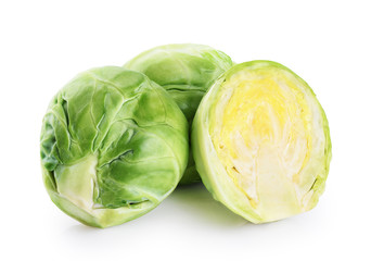 Fototapeta premium Brussels sprouts isolated on white background