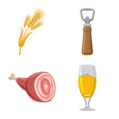Vector illustration of pub and bar icon. Set of pub and interior stock vector illustration.