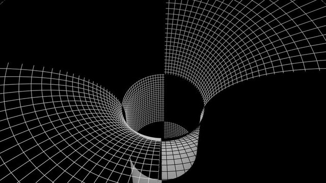 Grid wormhole funnel tunnel animation seamless loop background new quality technological cool nice beautiful stock 4k video footage
