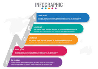 Business infographic labels template with 5 options.Creative concept for infographic.