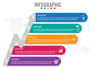 Business infographic labels template with 5 options.Creative concept for infographic.