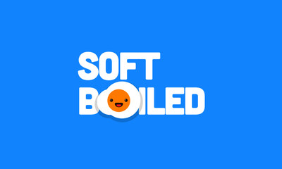 Fototapeta premium Soft Boiled Typography with Fried Egg Vector Illustration