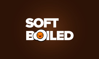 Obraz premium Soft Boiled Typography with Fried Egg Vector Illustration