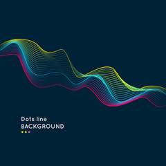 Vector dynamic background with waves of dots and lines