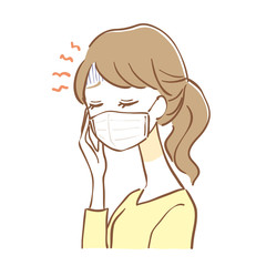 マスク　女性　頭痛　吐き気