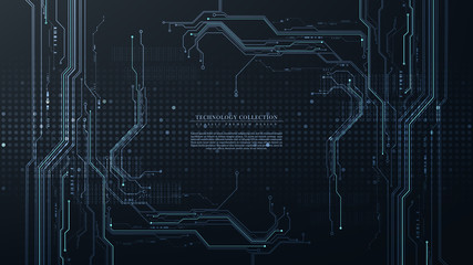 Abstract digital technology futuristic circuit hardware connection background vector