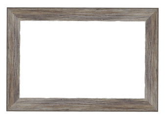 Wooden picture frame isolated on white background. with clipping path.