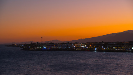 Fototapeta na wymiar Egypt red sea Dahab sunset.