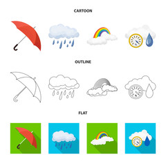 Obraz premium Vector illustration of weather and climate icon. Collection of weather and cloud stock symbol for web.