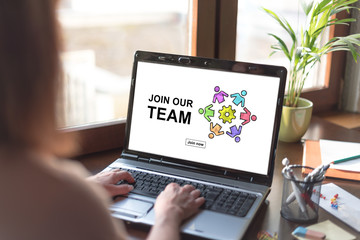 Join our team concept on a laptop screen