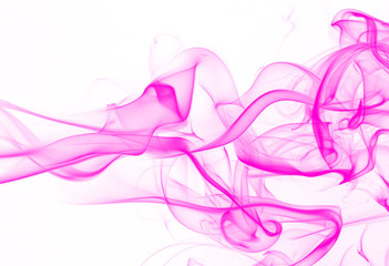 Beautiful pink smoke abstract on white background