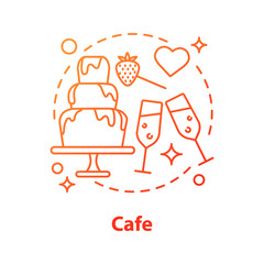 Cafe date concept icon