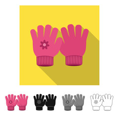 Vector design of glove and winter symbol. Collection of glove and equipment vector icon for stock.