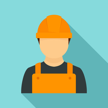 Construction Man Icon. Flat Illustration Of Construction Man Vector Icon For Web Design