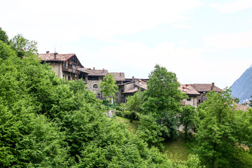 Fototapeta na wymiar medieval village, canale di tenno, trentino, Italy