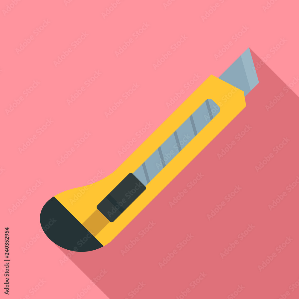 Wall mural Office knife icon. Flat illustration of office knife vector icon for web design