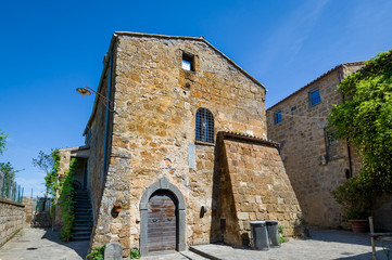 Fototapeta na wymiar Civita di Bagnoregio historic town buildings