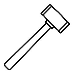 Rubber hammer icon. Outline rubber hammer vector icon for web design isolated on white background