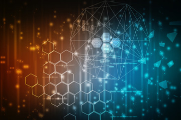 
2d illustration technology background