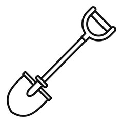 Construct shovel icon. Outline construct shovel vector icon for web design isolated on white background
