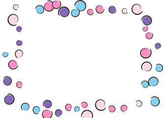 Confetti frame with comic pop art polka dots.