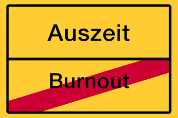 Naklejka premium Symbolisches Ortsschild mit zwei gegensätzlichen Wörtern als Denkanstoß 