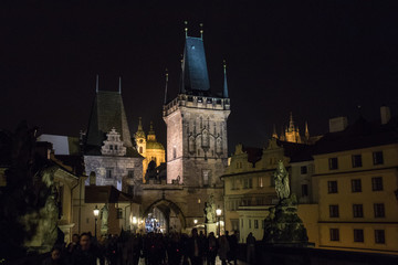 Fototapeta na wymiar View at Prague castle by night