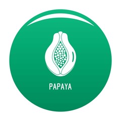 Papaya icon. Simple illustration of papaya vector icon for any design green