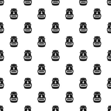 Hawaii idol face pattern seamless vector repeat geometric for any web design