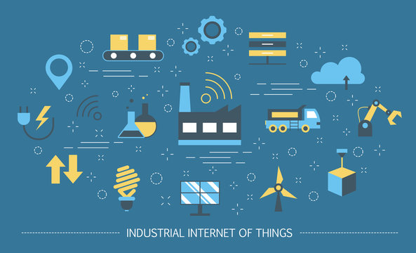 Industrial internet of things concept. Business automation