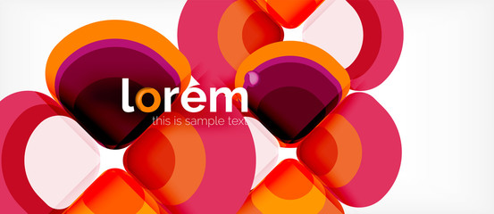 Abstract background - geometric multicolored round shapes composition. Trendy abstract layout template for business or technology presentation