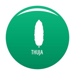 Thuja tree icon. Simple illustration of thuja tree vector icon for any design green