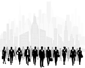 Group of businessmen in city