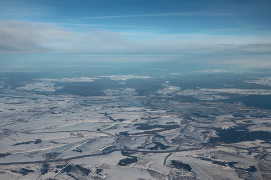 Aerial photograph, Chuvash Republic and Republic Mari El. Tyurelma, Kozlovka, Volzhsk, Russia
