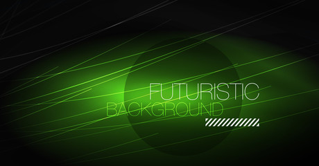 Digital technology abstract background - neon geometric design. Abstract glowing lines. Colorful techno background. Futuristic shape.