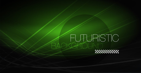 Digital technology abstract background - neon geometric design. Abstract glowing lines. Colorful techno background. Futuristic shape.