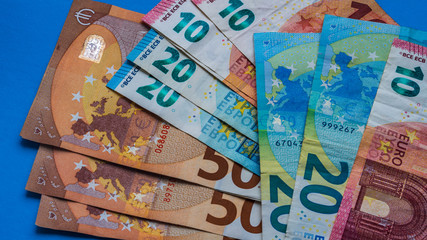 paper euro money lying on the desk, finance