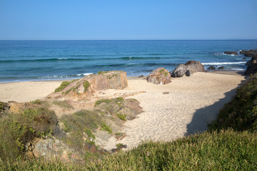 Fototapeta na wymiar Rock at Furnas Beach; Xuno; Galicia