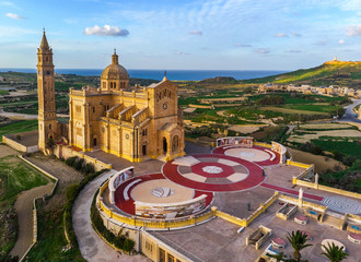 Ta Pinu Sanctuary in Gozo. Tapinu chirch. The Basilica of Ta’ Pinu. Gozo island. Malta country.