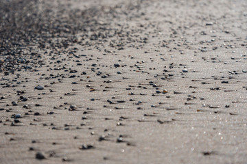 Small stones coastline.