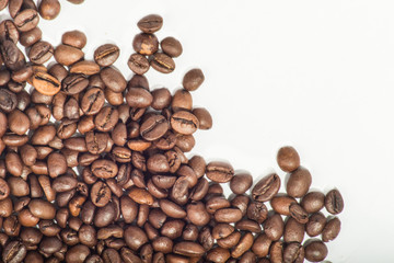 coffee beans shot on white background close-up
