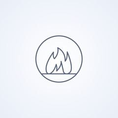Burn, fire, vector best gray line icon