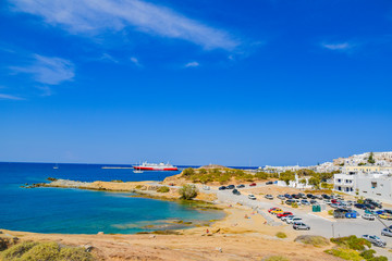 Amazing view of the coassline of the island Naxos in Greece