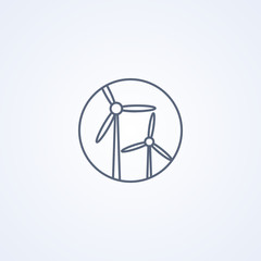 Wind electricity, vector best gray line icon
