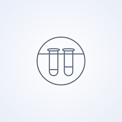 Test tube, vector best gray line icon
