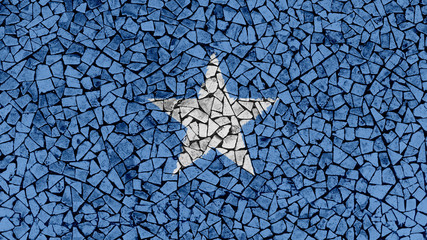 Mosaic Tiles Painting of Somalia Flag, Background Texture