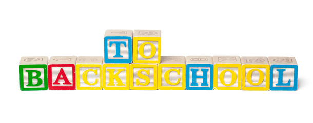 Colorful alphabet blocks. Back To School isolated on white