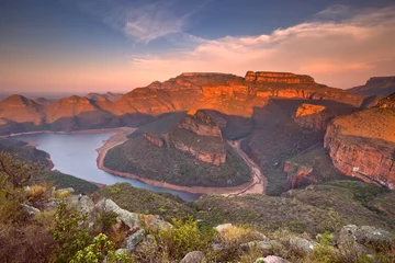 Papier Peint photo Lavable Canyon Blyde River Canyon in South Africa at sunset