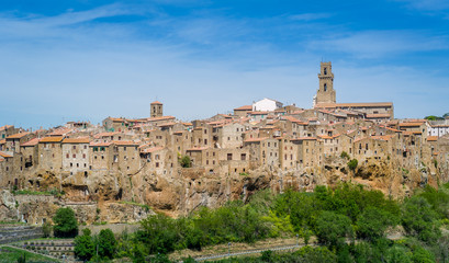 Fototapeta na wymiar Pitigliano old town postcard view